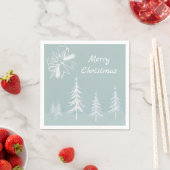 冬の風景 雪に覆われた森 クリスマス スタンダードカクテルナプキン (インサイチュ)