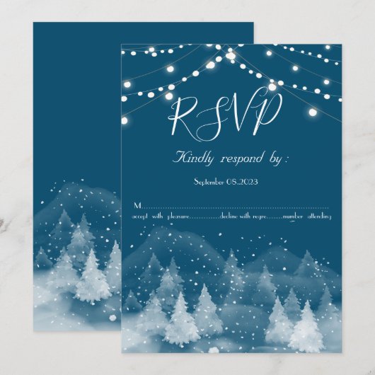 冬の風景 雪の招待状 招待状 (正面/裏面)