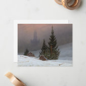 冬の風景、1811年Caspar David Friedrich著 ノートカード (正面/裏面インサイチュ)