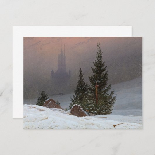 冬の風景、1811年Caspar David Friedrich著 ノートカード (正面/裏面)