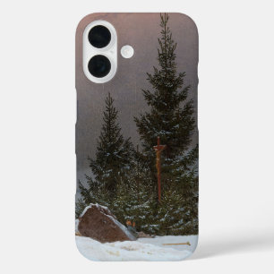 冬の風景、1811年Caspar David Friedrich著 iPhone 16ケース