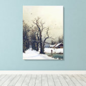 冬の風景、19世紀 キャンバスプリント (インサイチュ (ウッドフロア))