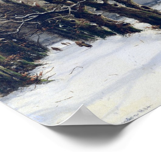 冬の風景、19世紀 ポスター (角)