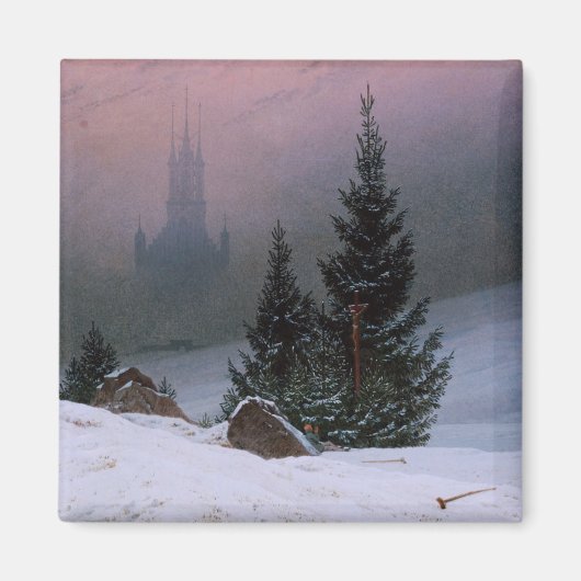 冬の風景(Caspar David Friedrich著) マグネット (正面)