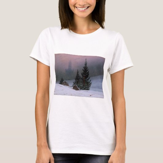 冬の風景(Caspar David Friedrich著) Tシャツ (正面)