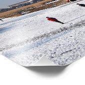 冬の風車に沿った氷のスケートで滑る フォトプリント            (角)