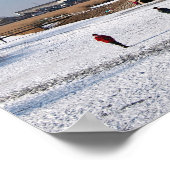 冬の風車に沿った氷のスケートで滑る ポスター (角)