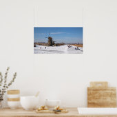 冬の風車に沿った氷のスケートで滑る ポスター (キッチン)