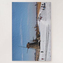 冬の風車に沿ってアイススケート ジグソーパズル