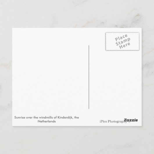 冬の風車の文字はがき ポストカード (裏面)