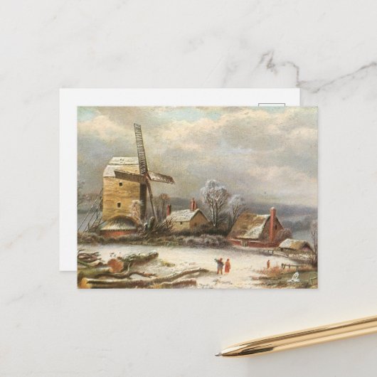 冬の風車 シーズンポストカード (正面/裏面インサイチュ)