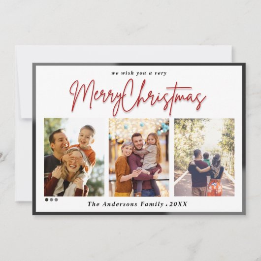 冬の飾り付きクリスマス2の写真 シーズンカード (正面)