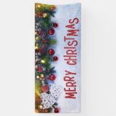 冬の飾り付けオーナメントメリークリスマス 横断幕 (縦)