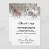 冬の馬ありがとう悔やみや弔慰語 サンキューカード (正面/裏面)