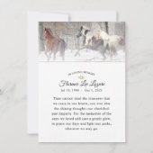 冬の馬ありがとう悔やみや弔慰語 サンキューカード (裏面)