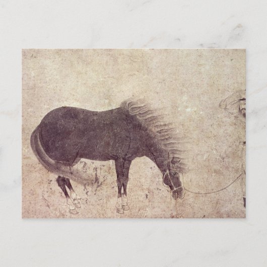 冬の馬と新郎 ポストカード (正面)