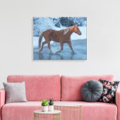 冬の馬のドライブでハイドウストラン キャンバスプリント (インサイチュ (リビング))