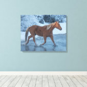 冬の馬のドライブでハイドウストラン キャンバスプリント (インサイチュ (ウッドフロア))
