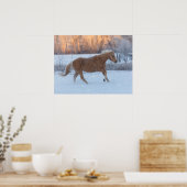 冬の馬のドライブで隠れ家の牧場 ポスター (キッチン)