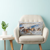 冬の馬のドライブで隠れ家の牧場 ランバークッション (椅子)