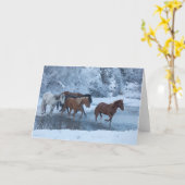 冬の馬のドライブ カード (黄色い花)