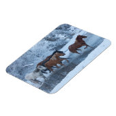 冬の馬のドライブ マグネット (左側)