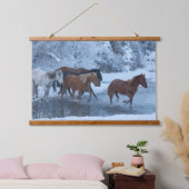 冬の馬のドライブ 吊り下げ型タペストリー (寝室)
