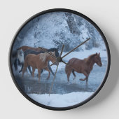 冬の馬のドライブ 壁時計 (正面)