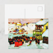 冬の馬の競走素晴らし、ア絵画ート ポストカード (正面/裏面)