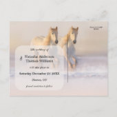 冬の馬の結婚式の日付はがき保存 案内ポストカード (裏面)