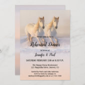 冬の馬の雪のリハーサルディナー招待状 招待状 (正面/裏面)