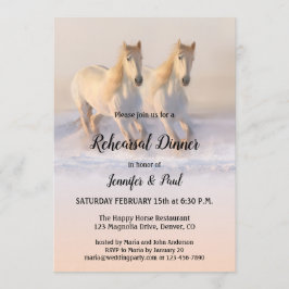 冬の馬の雪のリハーサルディナー招待状 招待状