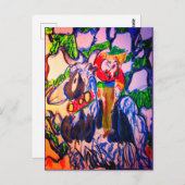 冬の馬ジグソーパズル写真ブロック金属p ポストカード (正面/裏面)