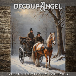 冬の馬車による描旅 – デコページ 薄葉紙