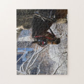 冬の馬車馬 ジグソーパズル (縦)