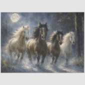 冬の馬 ウォールアート 四頭の馬が駆ける 薄葉紙 (正面)