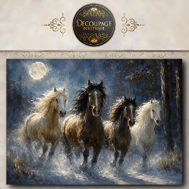 冬の馬 ウォールアート 四頭の馬が駆ける 薄葉紙