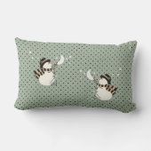 冬の驚異の雪だるま ランバークッション (裏面)