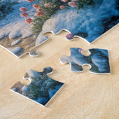 冬の魅力的コテージとフェスティバル ジグソーパズル (側面)