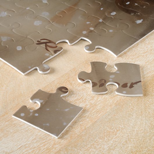 冬の魅力的ポートレートヤングガール ジグソーパズル (側面)