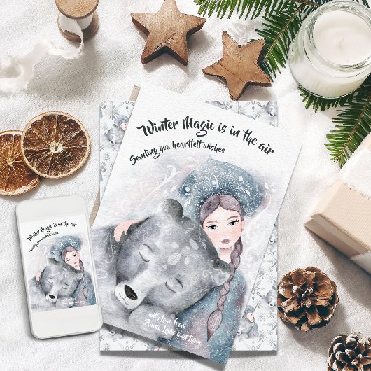 冬の魔法が空いている | Snow Queenカード 招待状