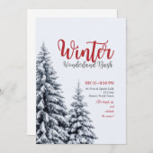 冬の魔法のようなパーティーの招待状 招待状 (正面/裏面)