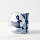 冬の魔法のウサギの囁き コーヒーマグカップ (正面左)