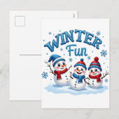 冬の魔法の夜のためのコジーなホリデー壁紙 シーズンポストカード (正面/裏面)