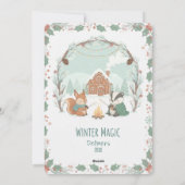 冬の魔法の森の動物たち　ホリデーカード シーズンカード (裏面)