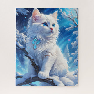 冬の魔法の猫： ジグソーパズル