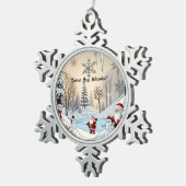 冬の魔法の輝き スノーフレークピューターオーナメント (右)