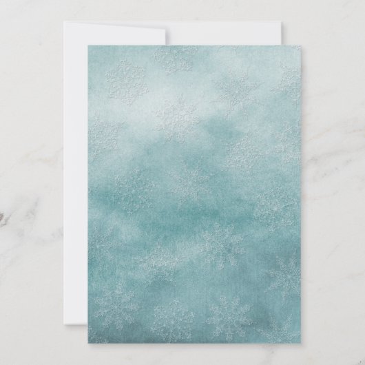 冬の魔法の雪の結晶 ウェディングパーティー招待状 招待状 (裏面)