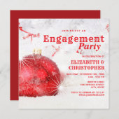 冬の魔法クリスマス婚約パーティ 招待状 (正面/裏面)