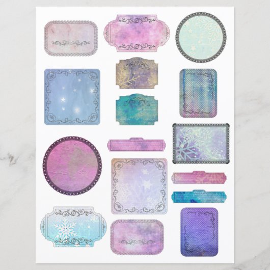 冬の魔法スクラップブックラベル紙 | 季節 (正面)